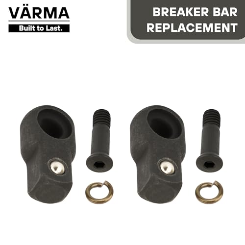 3/8" Breaker Bar Replacement Head Kit (2 PACK)– Advanced Washer-Tension Drive Head– Stays at Any Angle, No Flopping – CR-MO Breaker Bar Maintenance Pack with Drive Squares & Screws - size: 3/8" Drive