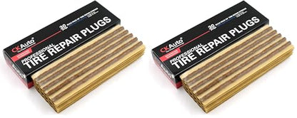 CKAuto 30pcs 8" Brown Tire Repair Strings, Automotive Tool Tire Repair Plugs for Tubeless Off-Road Tires Car, Bike, ATV, UTV, Wheelbarrow, Mower (Pack of 2) - color: Brown, size: 8" x φ0.236" 30pcs (Pack of 2)