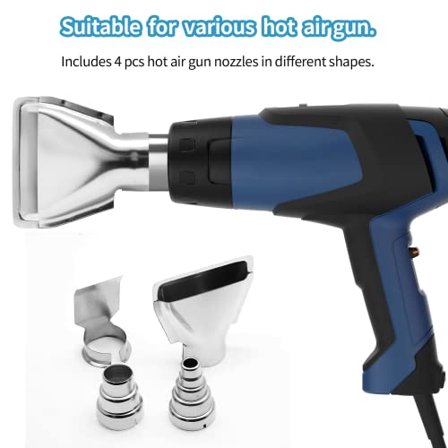 4 Pcs Heat Gun Nozzles Kit, Stainless Steel Reflector Heat Resisting Nozzles Gun Accessory Replacement for Hot Air Gun Soldering Station Nozzle Tool - size: Style 1 (4 pcs)