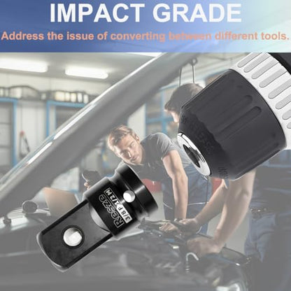 Resze 2PCS Impact Socket Adapter and Reducer Set | 3/8"to 1/2" Drive Socket Adapter Set, Square Adapter Breaker Bar Wrench Conversion Kit Mechanic tools - size: 3/8"to 1/2"