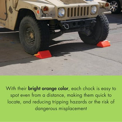 Checkers One Large Wheel Chock for 27-32" Tires, Heavy Duty Wheel Chocks for Semi Trucks, Utility, Tractor Trailer, 60k lb Load Capacity, Made in The USA, Polyurethane, UC1400-6 - size: 60k lb Load Capacity, style: Single Chock