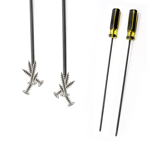 2Pcs 39cm / 15.4 Inches Long Screwdriver Set | Phillips Screwdriver, Slotted Screwdriver, Flat Head, Magnetic Tip Cross Head