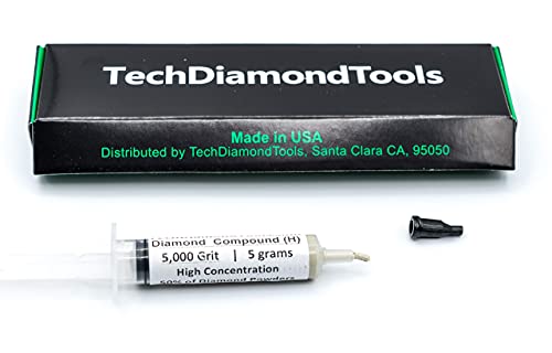 TechDiamondTools Diamond Polishing Compound Polishing Paste USA Made 5,000 Grit 2-3 Microns for Marble Glass Metal Rock Jewelry Resin Silver Chrome Gemstone with High Concentration of Diamond Powder - size: 5,000 grit / 2 - 3 microns