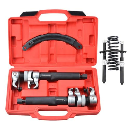 Heavy Duty Coil Spring Compressor Tool | 3 Pieces Macpherson Strut Spring Compressor Tool with Jaws and Holder; Max Load 2645 Pounds