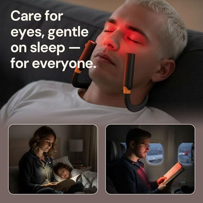 Neck Reading Light, Rechargeable Book Light for Reading at Night, 660nm Red Light & White Modes, Flexible 360° Bendable, Lightweight for Reading, Travel, Eye Care, Better Sleep & Recovery