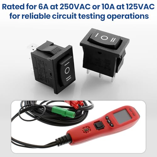 Rocker Switch PPTK0021 for Power Probe PP3 PP3S PP3Z PP4, Power Probe 3 Replacement 6A 250VAC / 10A 125VAC Circuit Testing Rocker Switch