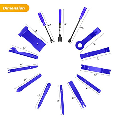 GOOACC 88Pcs Trim Removal Tool, Auto Push Pin Bumper Retainer Clip Set Fastener Terminal Remover Tool Adhesive Cable Clips Pry Kit Car Panel Radio Removal Auto Clip Pliers - color: 88Pcs Clips Removal Kit Blue