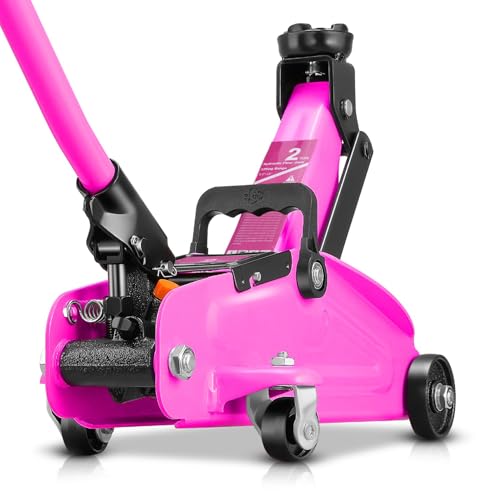 Auto Dynasty 2 Ton Floor Jack, Heavy Duty Steel Hydraulic Car Jack with Single Piston Quick Lift Pump, Hydraulic Racing Floor Jack, Lifting Range 5.1" to 13", Purple - color: Purple, size: 2 Ton