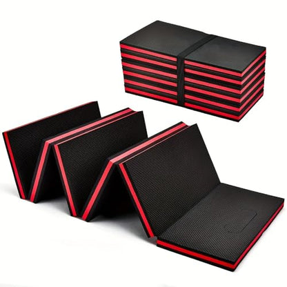 Folding Mechanic Mat 1.1" EVA Kneeling Pad with Handle | Garage Auto Repair, Gardening Workshop, Foldable Design, Knee Support Cushion, Portable Handle