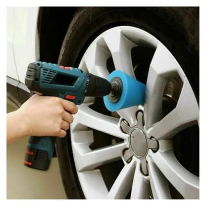Wheel Used for Electric Drill Burnishing Ball Polishing Cone Set Car Hub Buffing Sponge Kit - color: Blue 1pc