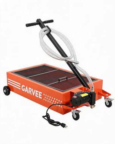 20 Gal Oil Drain Pan with 8.2ft Hose High-Flow Electric Pump | with Electric Pump, Wheels & Folding Handle, Oil Drain Tank for Cars, SUVs, Trucks, Buses, RVs - color: National Flag-Orange, size: 20 Gal with Electric Pump