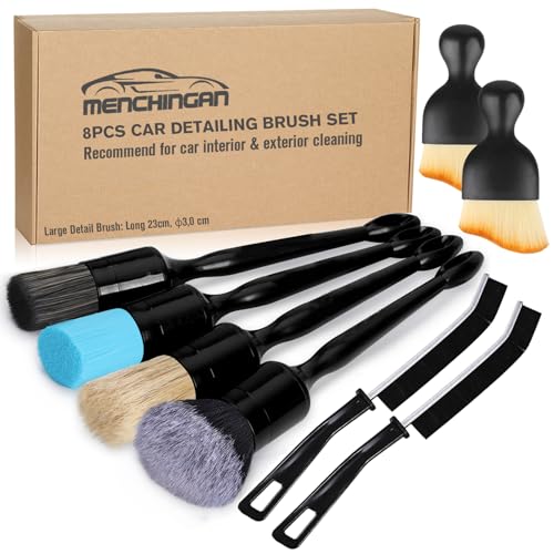 Car Detailing Brushes Set, 8-Piece Auto Detail Cleaning Brush Tool Kit in Soft/Middle/Hard, Crevice Brush, Dust Brush for Car Interior & Exterior, Leather, Air Vents, Emblems, Wheels Wash & Care - style: STYLE-B