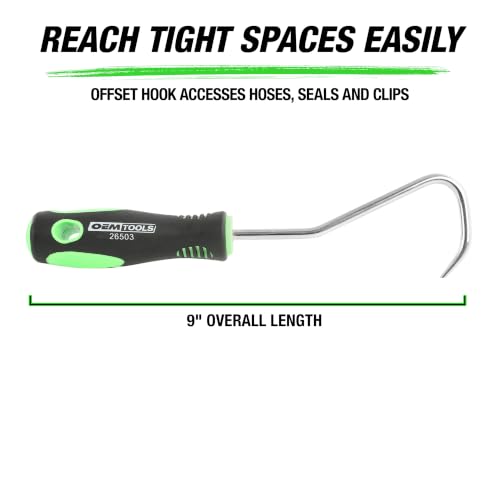 OEMTOOLS 26503 Short Offset Hose Remover, Hose Removal Tool and Hook Tool, Automotive Pick, Comfortable Hose Removal Hook, Angled Extraction Hook Tool