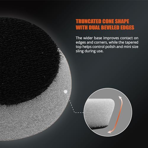 SPTA PRO Gray Mini Ultra-Fine Finishing Polishing Pads, 10Pcs 1.3inch/32mm Sponge Polishing Buffing Pads, Car Foam Detail Polishing Pad Kit for Car Detail Polishing, Small Area Polishing -FF103-10 - color: 10Pcs Gray Ultra-Fine Finishing Pad, size: 1 Inch
