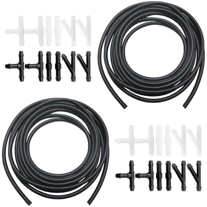 Windshield Washer Hose, Windshield Repair Kit, 2Pcs 4M Washer Fluid Hoses with 24Pcs Hose Connectors for Most Vehicle Windshield Washer Tubing, Car Wash Kits for Connecting Car Water Pumps and Nozzles - size: 2-Set