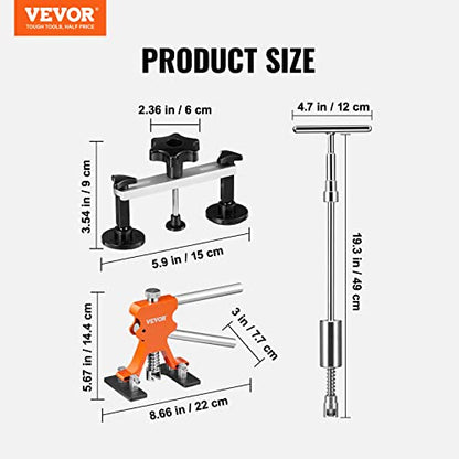 VEVOR 73 PCS Dent Repair Kit, Auto Car Body Paintless Dent Removal Tool Kit, Golden Lifter, Bridge Puller, Slide Hammer Tool Kit for Automobile Body, Washing Machine, Refrigerator - style: 73PCS