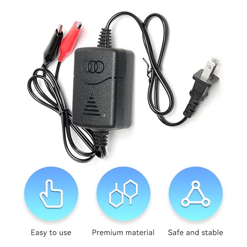 12V 1300mA Sealed Lead Acid (SLA) Battery Charger, Automatic Trickle Charger Maintainer with Short Circuit Protection, Universal Charger Adapter for Car, Motorcycle, RV, ATV, Boat Batteries