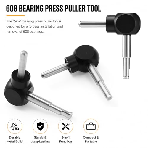 Hicarer Skate Bearing Press Tool Portable 8mm 608 Bearing Installer Remover for Inline Roller Skate, Skateboard, Longboard & Kick Scooter Wheel Replacement