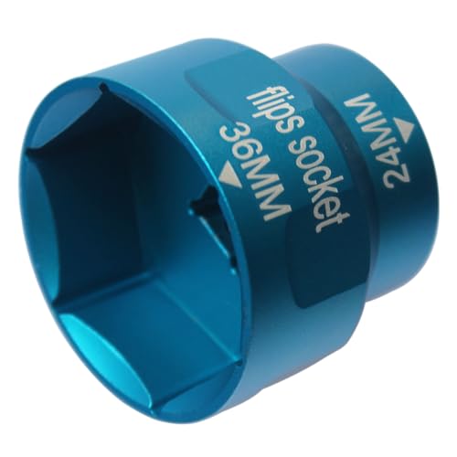 24mm/36mm oil filter socket Wrench Tool, for Ford 6.0L/6.4L Powerstroke diesel oil Filter/Fuel Filter cap installation& Removal- Flips sockets ford Accessories - color: Blue