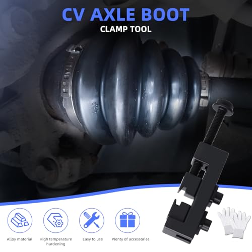 Axle Boot Clamp Tool, with 20 PCS 304 Stainless Steel Single Ear Hose Clamp, Drive Shaft CV Axle Boot Clamp Removal and Installation Tool