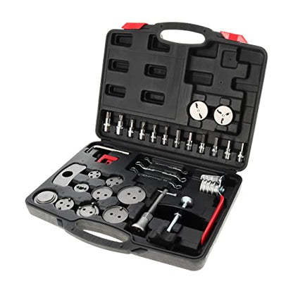 ABN Disc Brake Service Set - 32pc Universal Disc Brake Caliper Compression Tool Set for Pad Piston and Line Adjustment