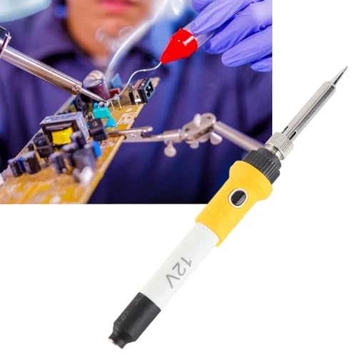 12V 60W Portable Soldering Iron - Portable Car Powered Soldering Iron for Auto Wiring Repair, Ceramic Heating Core with Heat Insulated Handle