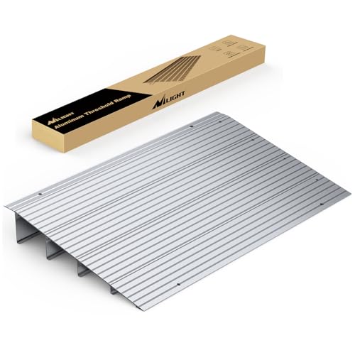 Nilight Door Threshold Ramp, 4" Rise Portable Aluminum Wheelchair Door Entry Ramps for Sheds Doorways Home Steps - size: 4" Rise