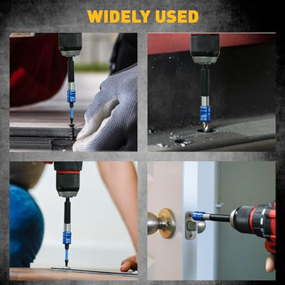 3-Piece 1/4" Quick Change Drill Bit Holder, 4-inch Hex Shank Bit Extension Set, CR-V Steel Quick-release Screwdriver Bits Holder with Storage Base - style: 4" Upgraded Version