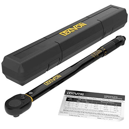 LEXIVON Torque Wrench 1/2-Inch Drive Click 10~150 Ft-Lb/13.6~203.5 Nm (LX-183) - size: 1/2"DR. 10~150 FT-LB