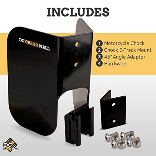 DC Cargo Mall 4-Pack, Motorcycle E-Track Wheel Chock, Black – E-Track Wheel Chock for Dirt Bikes – Supports Tires up to 6” Wide – E-Track Accessories - size: 4-pack
