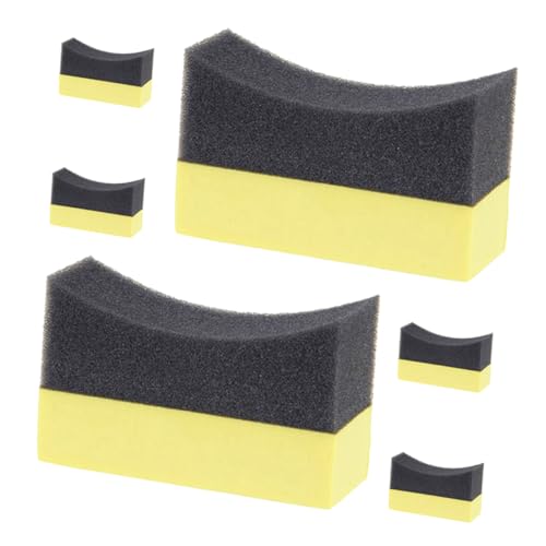 Cabilock 6pcs Tire Shine Applicator Pads Set EVA Foam Car Wash Sponge for Polishing Waxing and Cleaning for Auto Detailing
