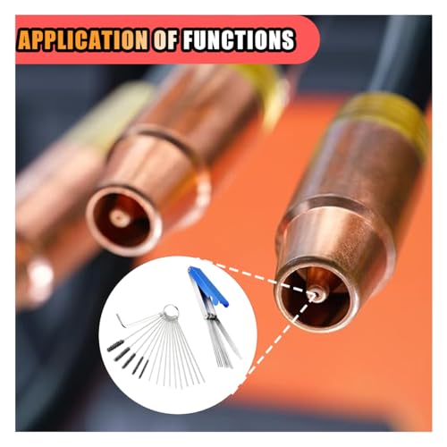 Carburetor Torch Tips Jet Remove Cleaner Made of Stainless Steel, Airbrush Cleaning Kit, 13 Cleaning Set+5 Nylon Brushes+10 Cleaning Needles+1 Throttle Wrench for Motorcycle Welder Carb Cleaner - size: 1 Set with Cleaning Needles