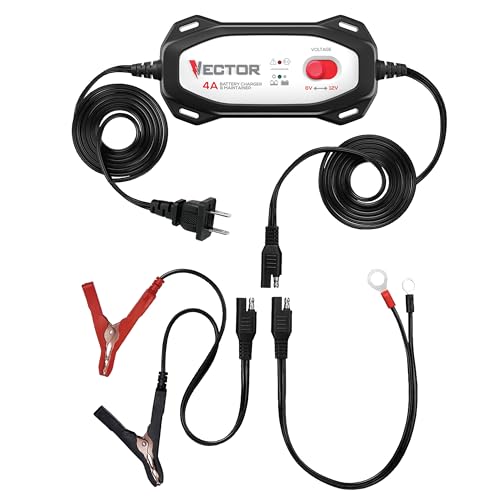 Vector VECBC4 4 Amp Battery Charger/Maintainer with 6V/12V Selector - size: 4 Amp