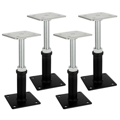 4 Pack House Jacks for Leveling, Screw Jack Adjustable Floor Jack Post | 6" to 9.5" Height Range 4409 lbs Max Height Capacity, Crawl Space Jacks for Stairs, Porches, Roof Beams, Temporary Support