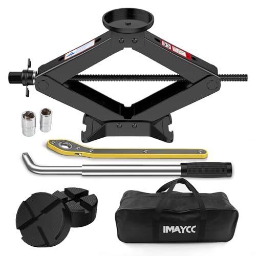 Scissor Jack 3 Ton, 4.1"-18.3" Lifting Car Jack, Heavy Duty Car Jack Kit, Portable Tire Changing kit with Lug Wrench, Tire Jack Tool for Car SUV MPV