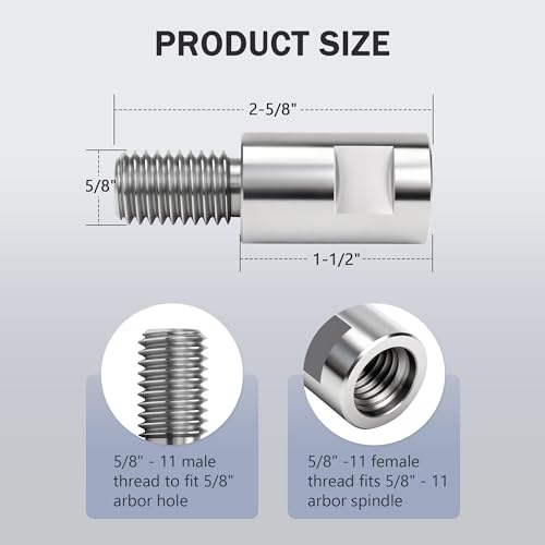 Airway Buff Extender, Airway Buffing Wheel Extension Shaft, 5/8"-11 Threads Arbor Extended Adapter, Universal Angle Grinder Attachments, for Aluminum Wheel Polishing Kit-1 Set - color: 5/8"-11 Threads Extender 1pc