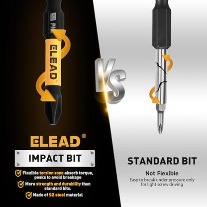 6-Piece Phillips Bit #2 Impact, 2 Inch Magnetic Phillips Head Drill & Screwdriver Bit with Magnetic Bit Holder, S2 Steel, 1/4" Hex Shank, PH2 for Impact Driver, Professional & DIY Use - style: 6-Piece