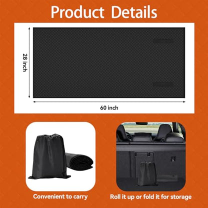 60x28 Inch Foldable Rolling Creeper Mat - Portable Under Car Repair Pad with Storage Bag, Low Clearance Auto Repair Ground Work Tool