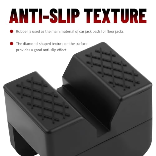 4PCS Slotted Car Pinch Weld Jack Pad,Flexible Car Jack Stand Pads for Protection & Cushioning with Anti-Slip Texture,Rubber Cars Pinch Weld Jacks Adapter for 2T Floor Jacks