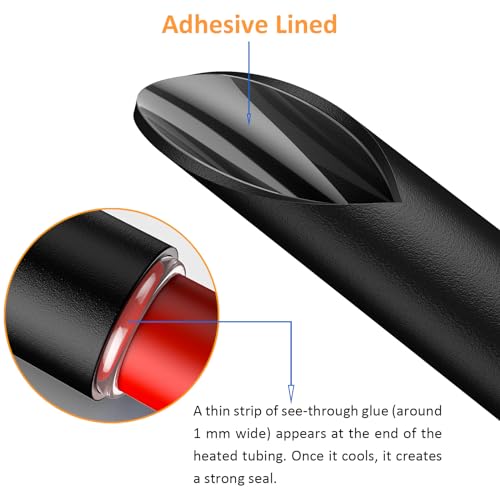355pcs Heat Shrink Tubing Kit with 1000W Heat Gun - 3:1 Shrink- Electrical Waterproof Industrial Heat Shrink Tubing Terminals- Marine Grade Wire Connector Shrink Wrap Tube - 3.15" Length - size: 355pcs with Heat Gun