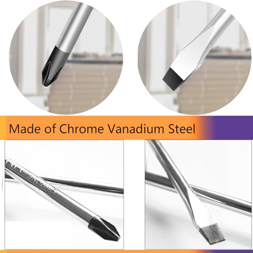 Long Screwdriver Set 3-Piece, Flat and Phillips Head Screwdriver 12 inch Long with Offset Z-Type Double End Screwdriver
