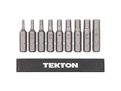 TEKTON 1/4 Inch Hex Bit Set with Rail, 9-Piece (2-6 mm) | DZX93002