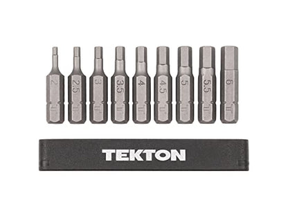 TEKTON 1/4 Inch Hex Bit Set with Rail, 9-Piece (2-6 mm) | DZX93002