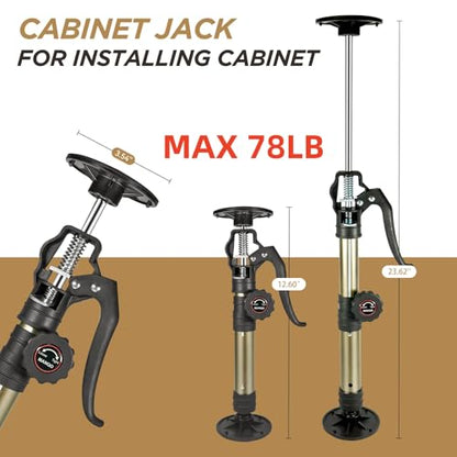 MANQO Cabinet Jacks for Installing Cabinet 3rd Hand Support System Adjustable Support Pole,Extends from 12.60 inch to 23.62 inch,Supports up to 156 lbs for Drywalls 2Pcs Set (Patent Design) - size: 12.60''-23.62'' 2pc point lock