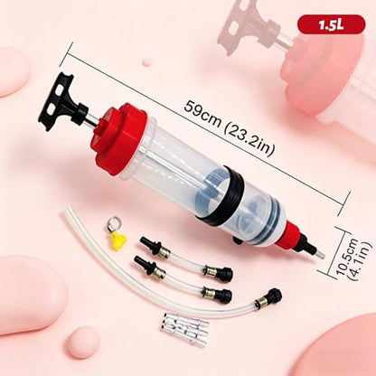 Fluid Extractor Automotive 1.5l Automotive Fluid Extractor Brake Pump - Manual 2-in-1 Oil for Car Brake Oil Change Maintenance