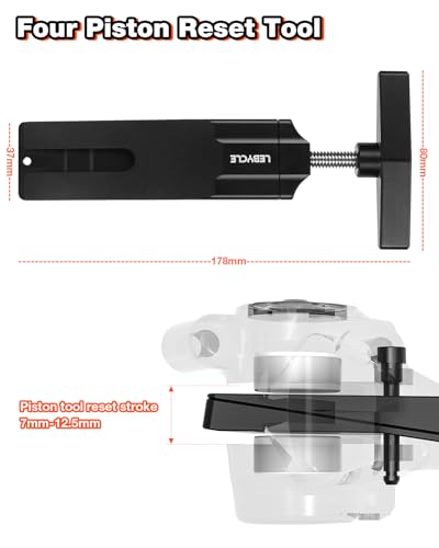 Bike Piston Reset Tool for Piston Brake Calipers – Parallel Push Design for Even Force & Ceramic Piston Safety, 7075 Aluminum Bicycle Brake Caliper Tool for Shimano & MTB Repairs