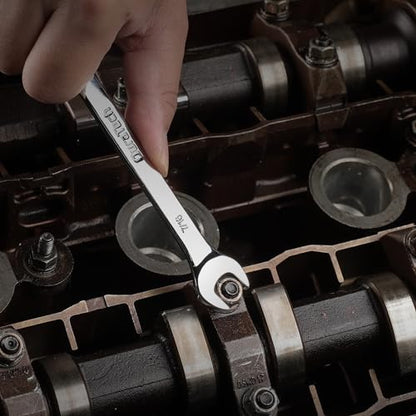 DURATECH 7/16" Combination Wrench, SAE | CR-V Constructed, Mirror Polish, 12-Point, 15-Degree Offset - size: 7/16"