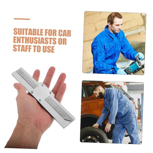 Accurate Metal Tire Tread Depth Gauge with Lens for Precise Tire Measurement Multi-Functional Tool for Cars Trucks and Brake Pad Depth Checking User-Friendly Design