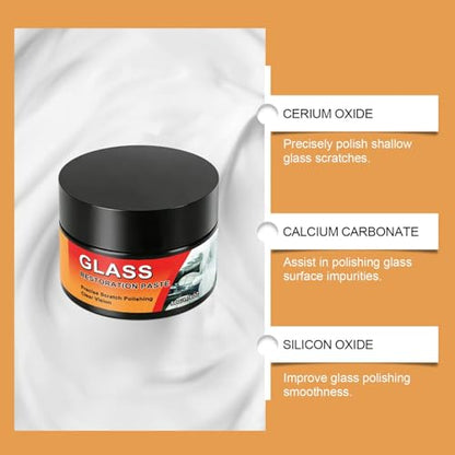 Glass Scratch Repair Kit - 50g with Sponge Polishing Cleaning Wax - Car Windshield Scratch Remover,for Truck SUV RV Sedan Automotive Outdoor Travel Road Trip Home Apartment