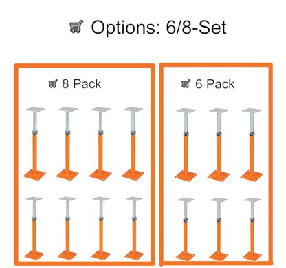 House Jacks for Leveling, Floor Jacks Screw 8 PCS Adjustable 11" - 16" Height Range, Foundation Jacks Pole Joist Support, Home Crawl Space Max Load Capacity 4 ton 8 Pack, Joist Lifting Post - size: 11"-16"